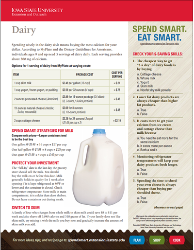 Spend Smart. Eat Smart. -- Dairy